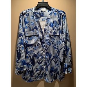 Calvin Klein Blue Floral Blouse